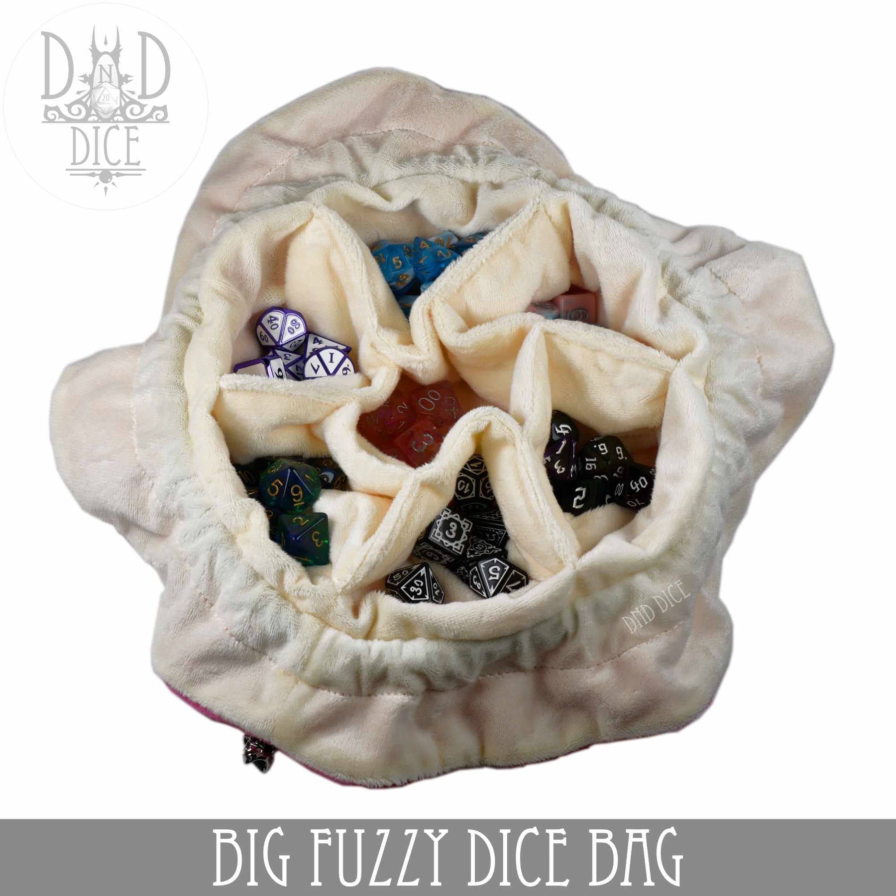 DNDDICE.COM Game Supplies > Dice Storage Big Fuzzy Dice Bag - 6 Colors: Tan 758890745692 BIGFUZZYTN
