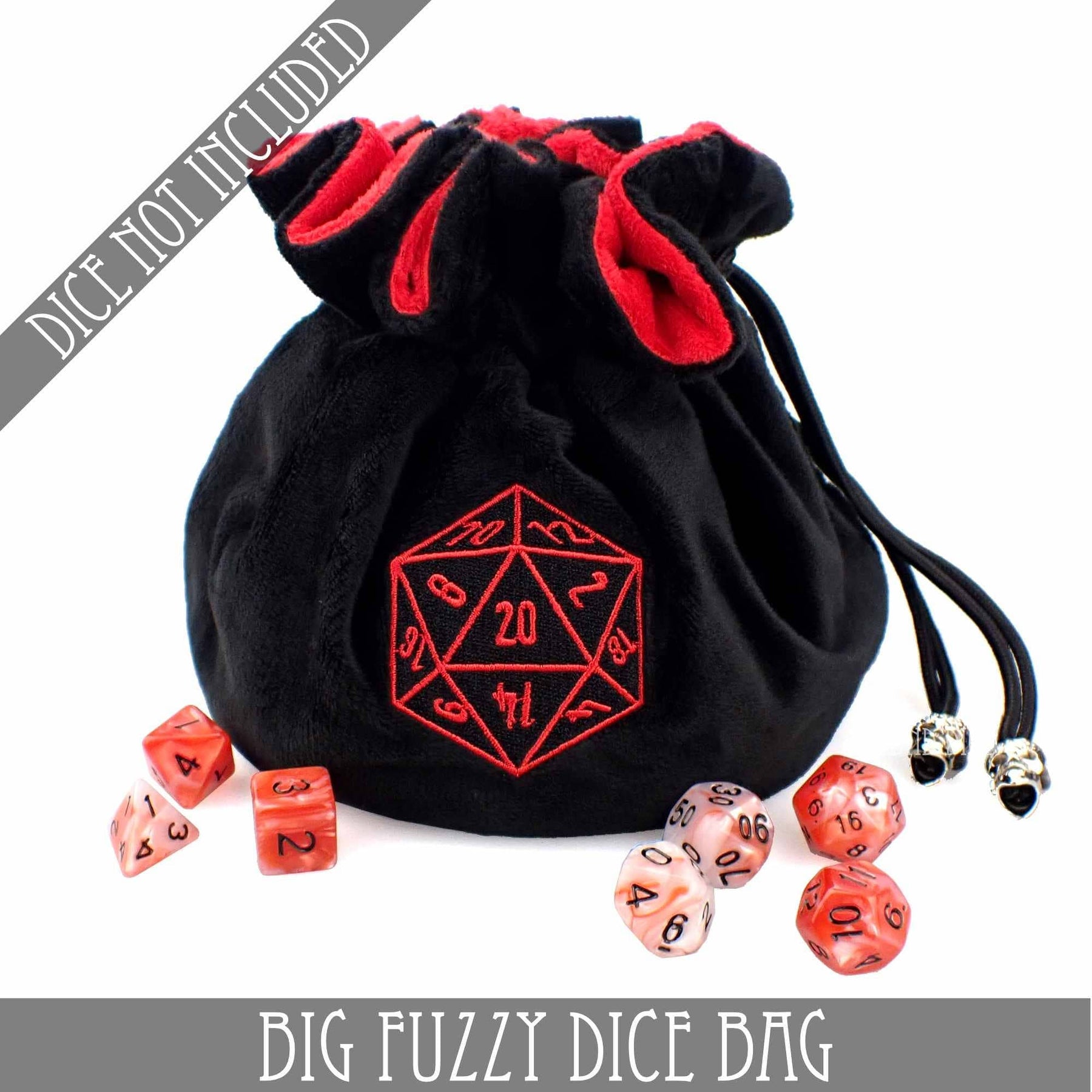 DNDDICE.COM Game Supplies > Dice Storage Big Fuzzy Dice Bag - 6 Colors: Tan 758890745692 BIGFUZZYTN