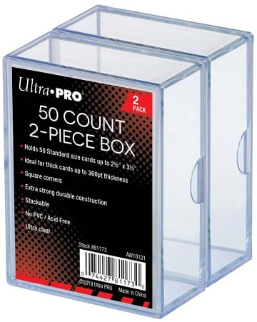 Dragon Shield Game Supplies > Card Boxes UP 2-PIECE 50 COUNT CLEAR STORAGE BOX 2 PACK 74427811730 UP81173