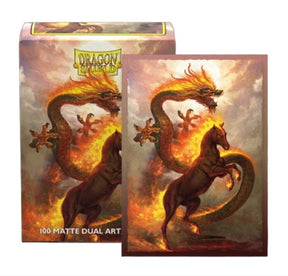 Dragon Shield Game Supplies > Card Sleeves Dragon Shields: (100) Matte Dual Art - Fire Horse 2026 5706569121150 ATM 12115