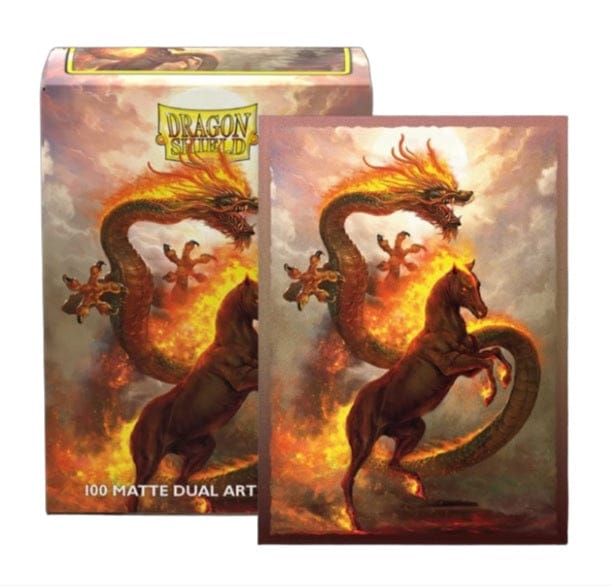 Dragon Shield Game Supplies > Card Sleeves Dragon Shields: (100) Matte Dual Art - Fire Horse 2026 5706569121150 ATM 12115