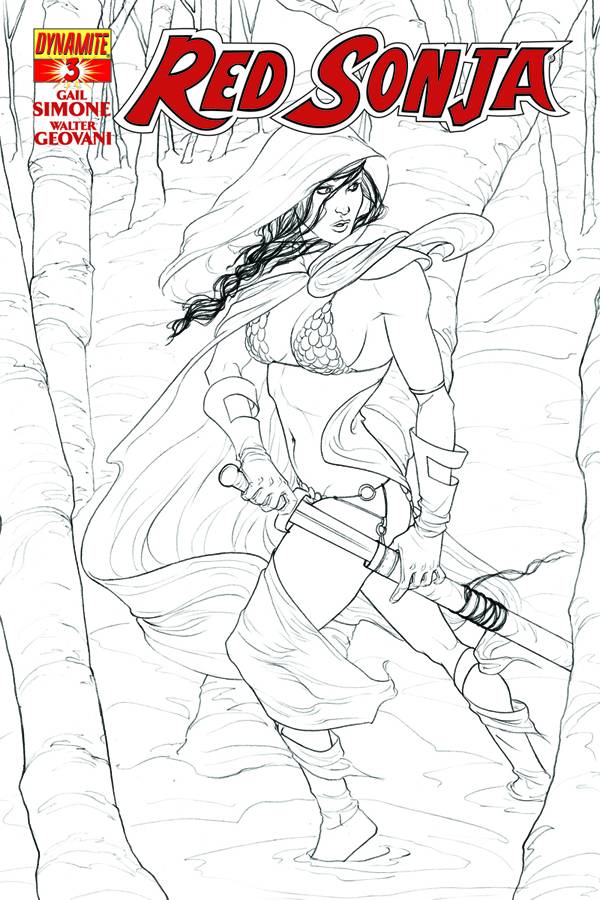 DYNAMITE Comic Books > Back Issues RED SONJA #3 15 COPY FRISON B&W INCV (NET) 72513020621303031