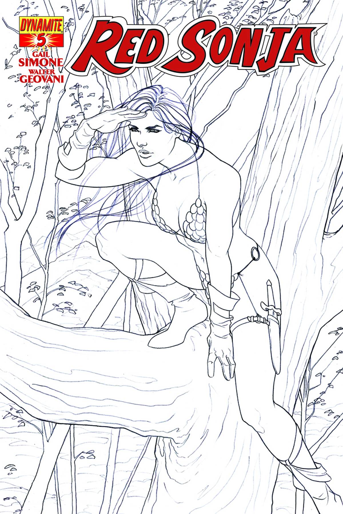 DYNAMITE Comic Books > Back Issues RED SONJA #5 15 COPY FRISON B&W INCV (NET) 72513020621305031