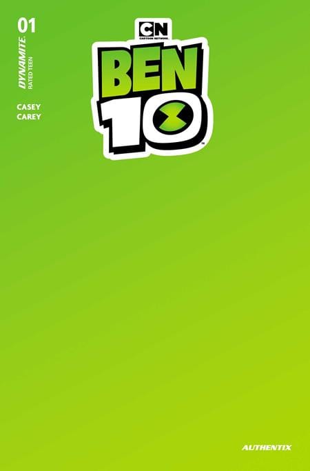 Dynamite Comic Books BEN 10 #1 CVR R GREEN BLANK AUTHENTIX VAR 72513036343501181 0326DE8092