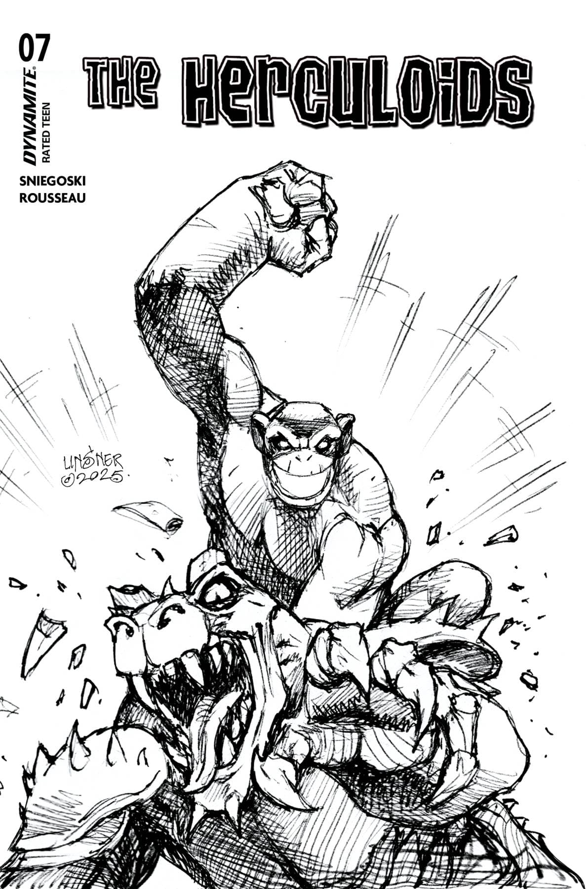DYNAMITE Comic Books HERCULOIDS #7 CVR E 1:10 INCV LINSNER LINE ART (C: 1-0-0) 72513035274307051