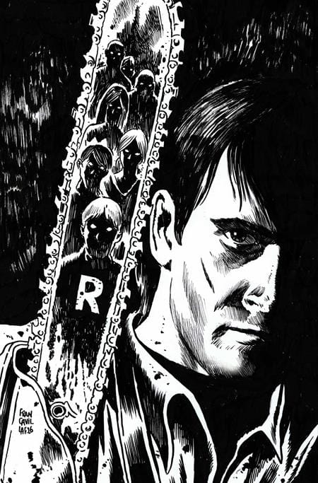 ARCHIE X ARMY OF DARKNESS #3 1:7 INCV CVR O FRANCESCO FRANCAVILLA LINE ART VIRGIN VAR