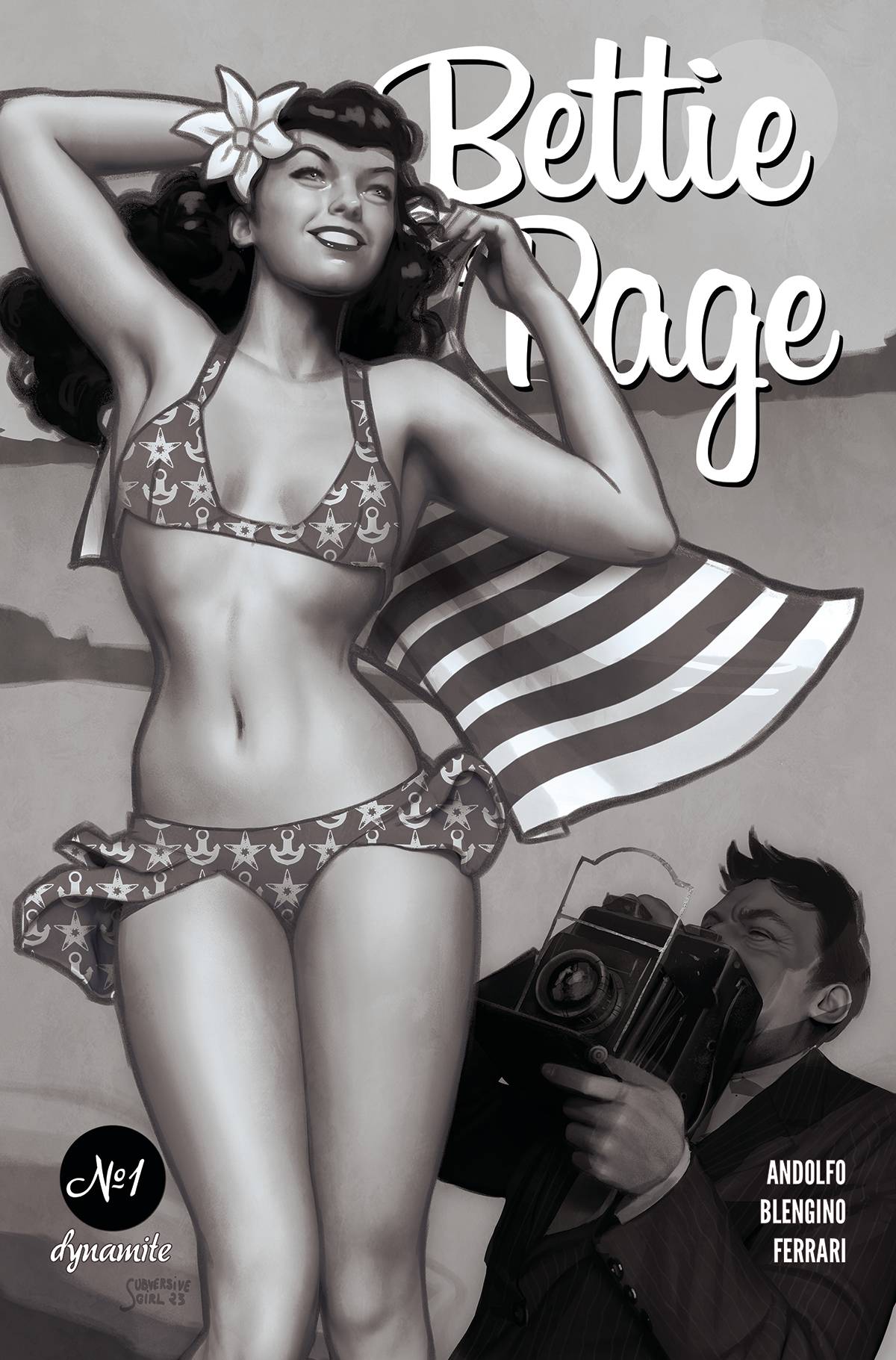 BETTIE PAGE #1 CVR T 1:7 FOC INCV PUEBLA B&W