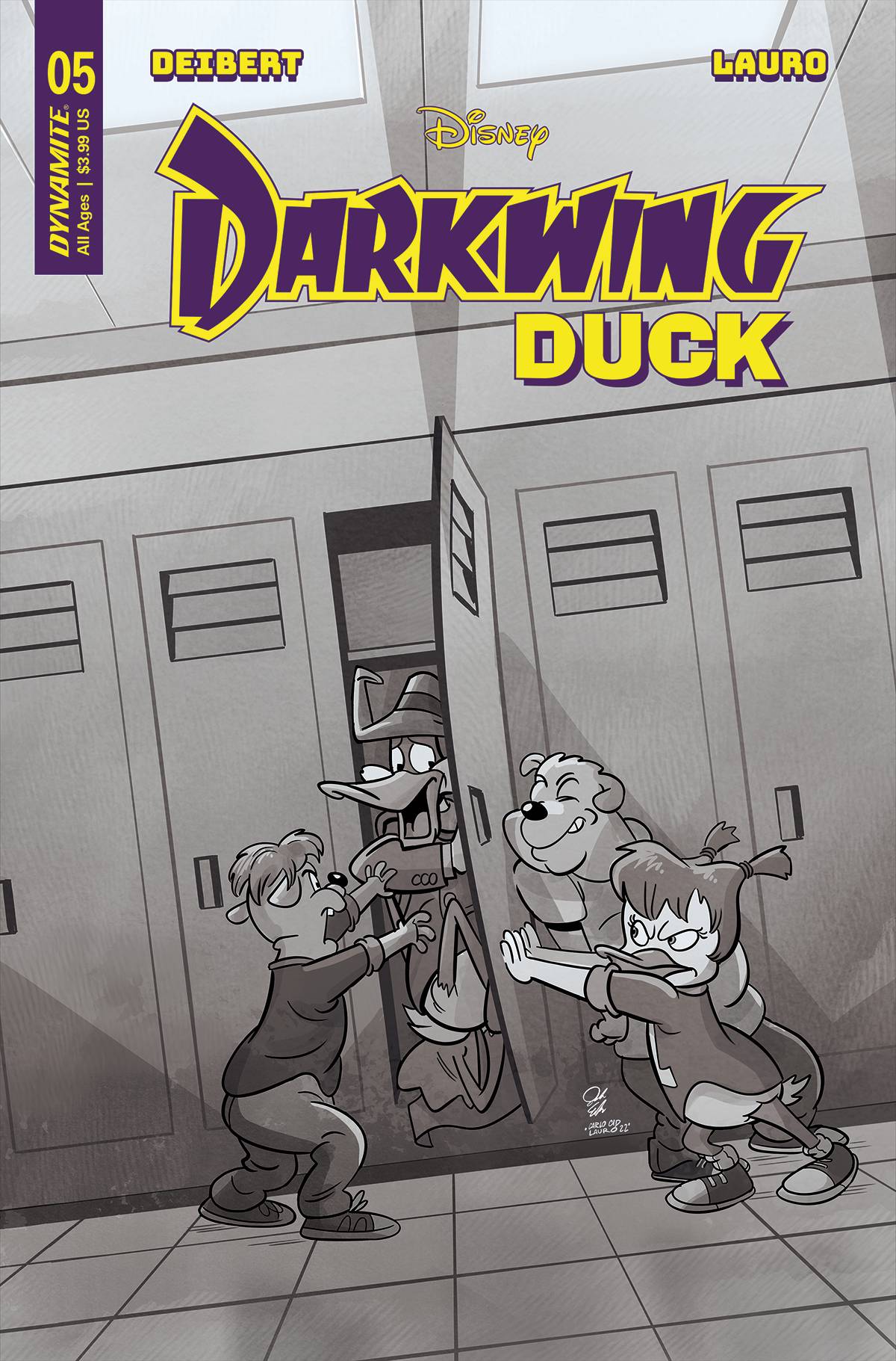 Dynamite Comic Books > Incentives DARKWING DUCK #5 CVR U 1:10 FOC INCV EDGAR B&W 72513032463405211 MAR238434