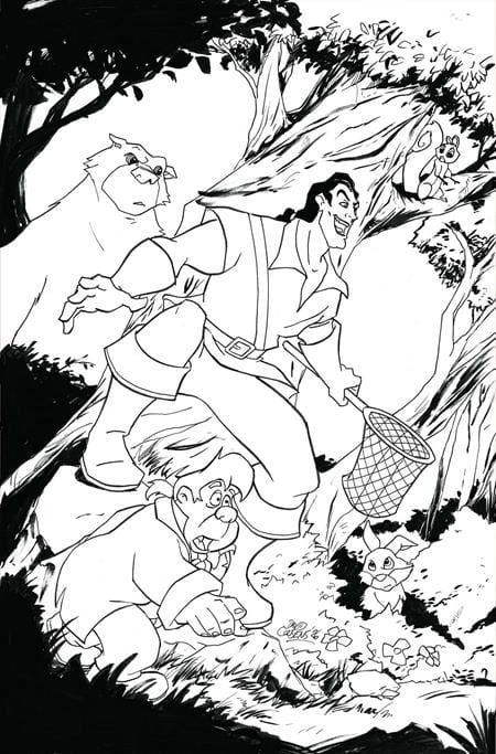 DISNEY VILLAINS GASTON #2 CVR H INC 1:15 WILL ROBSON LINE ART VIRGIN VAR