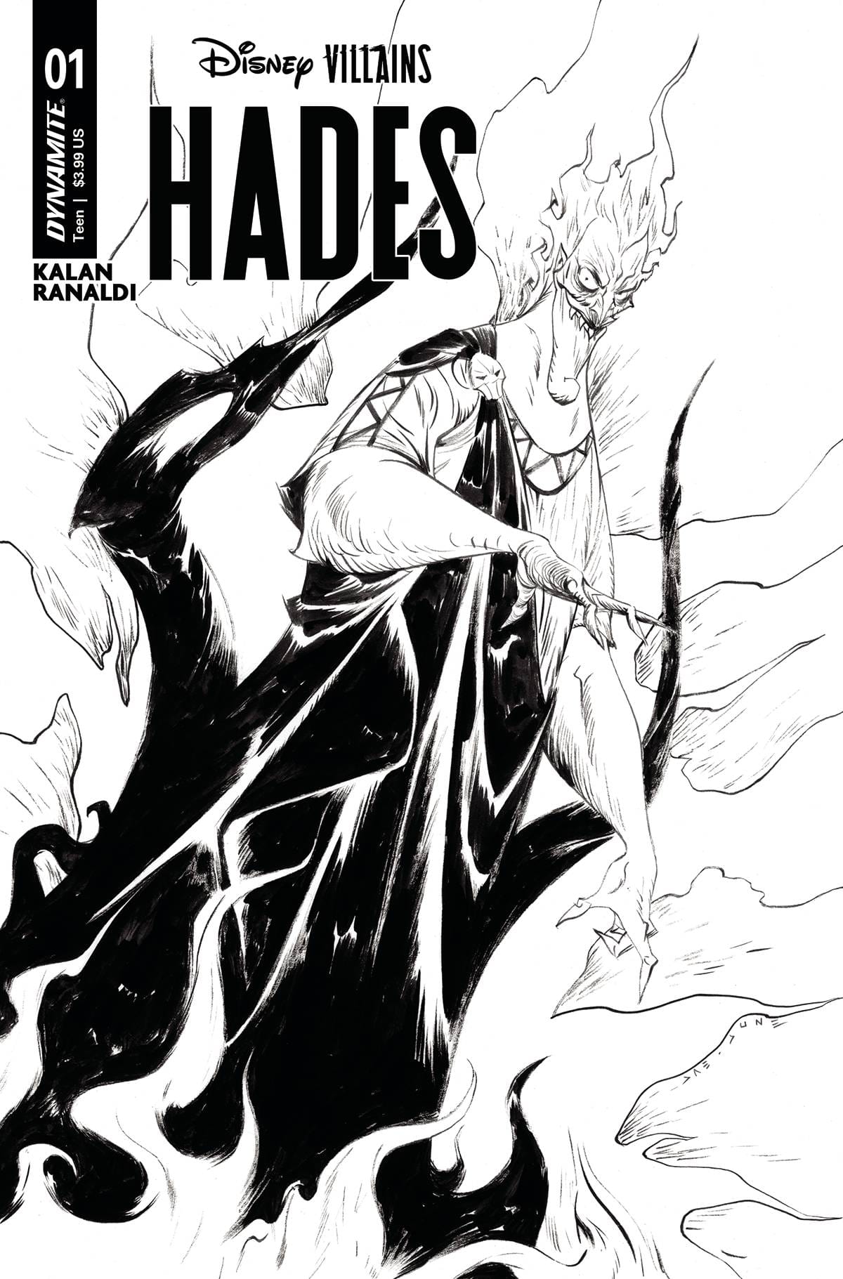 DISNEY VILLAINS HADES #1 CVR I 1:15 INCV VAR LEE LINE ART