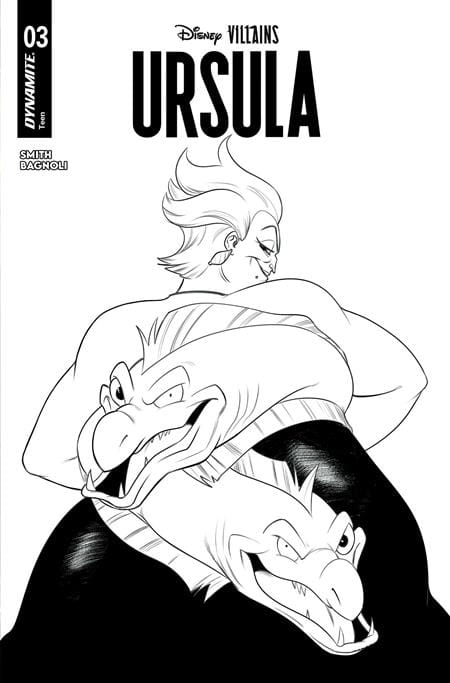 DISNEY VILLAINS URSULA #3 CVR G INC 1:10 ROBERT QUINN LINE ART VAR