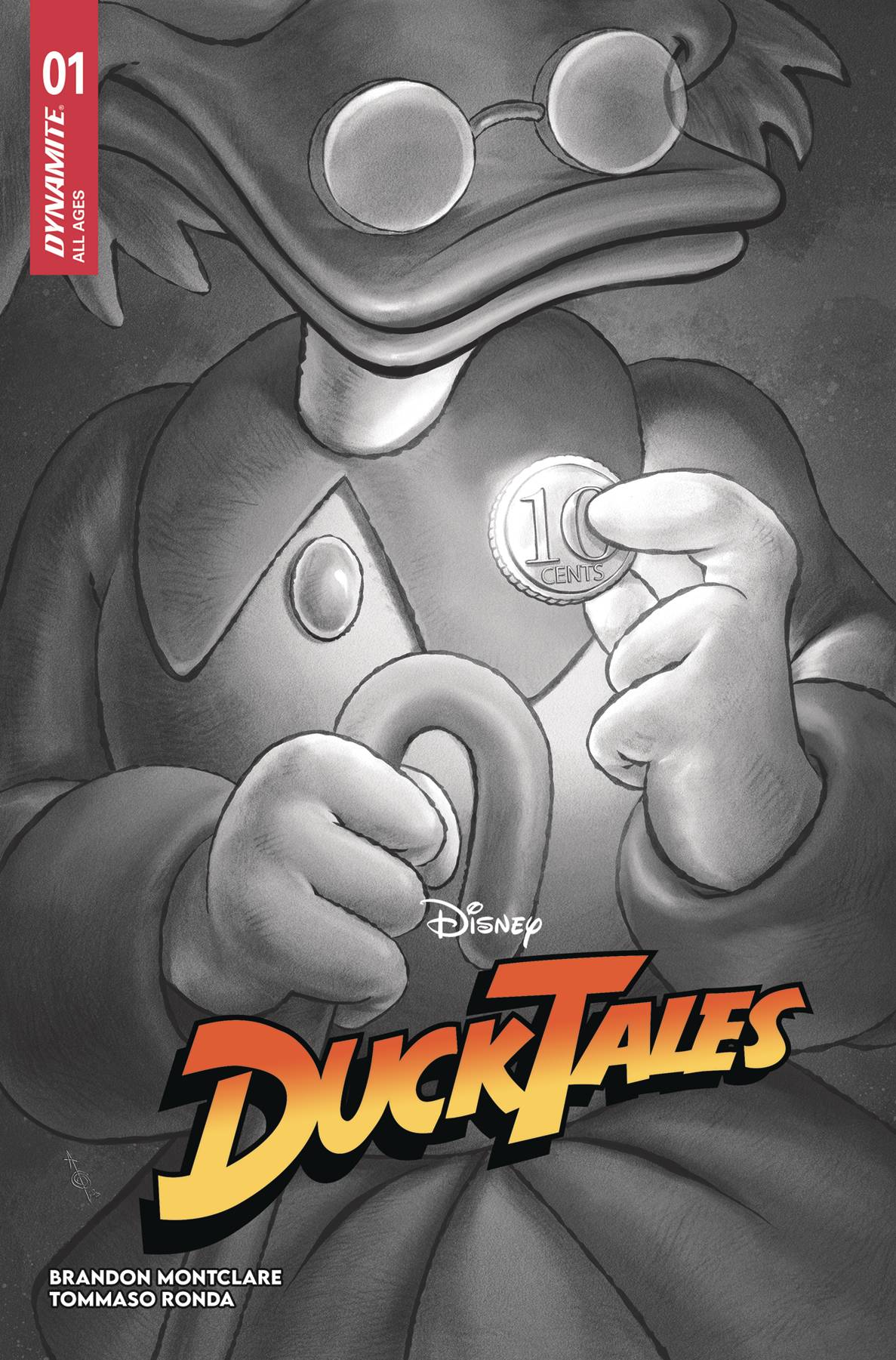 DUCKTALES #1 CVR P 1:25 INCV QUAH B&W