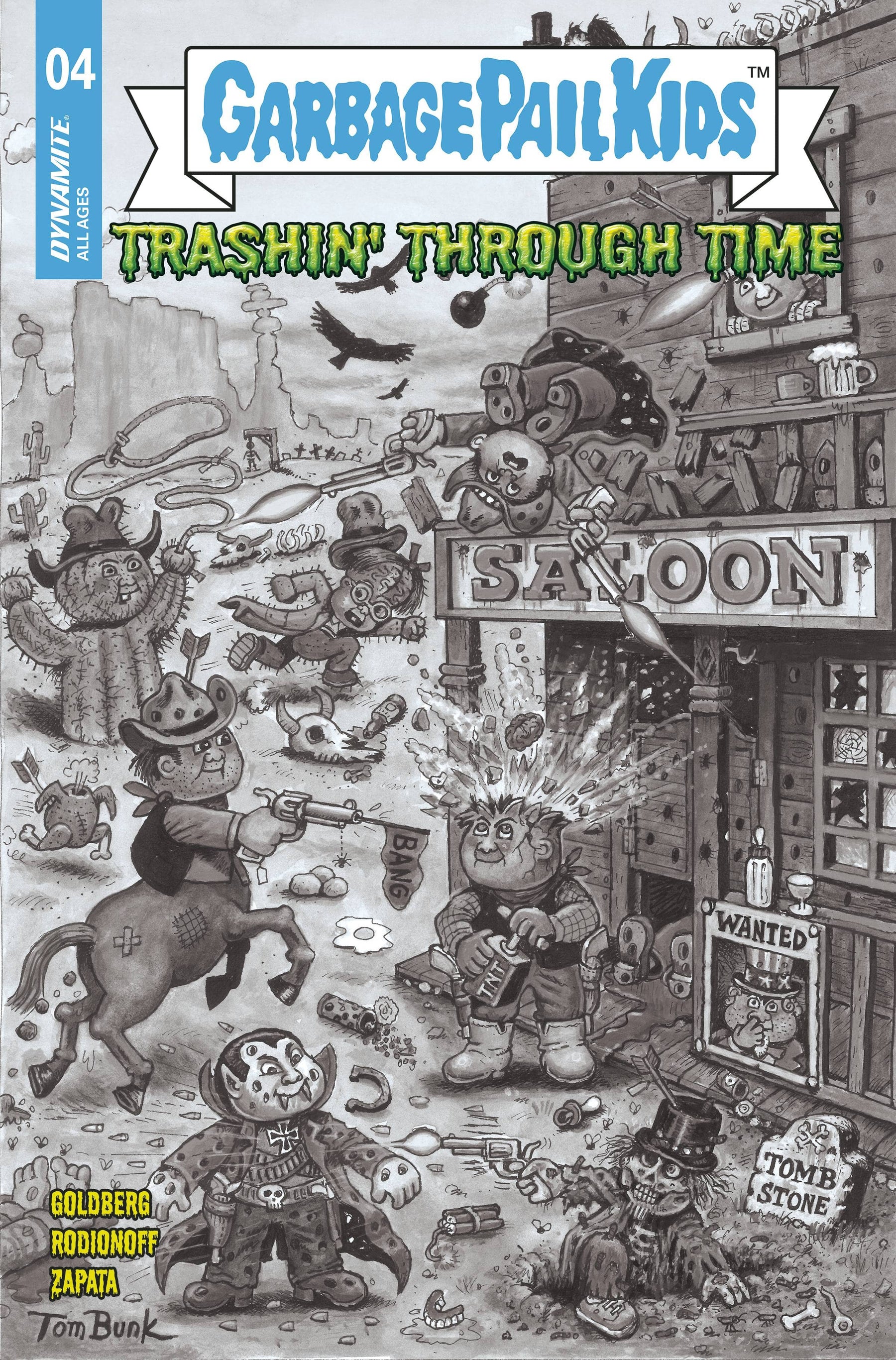 GARBAGE PAIL KIDS THROUGH TIME #4 CVR F 1:10 INCV BUNK B&W