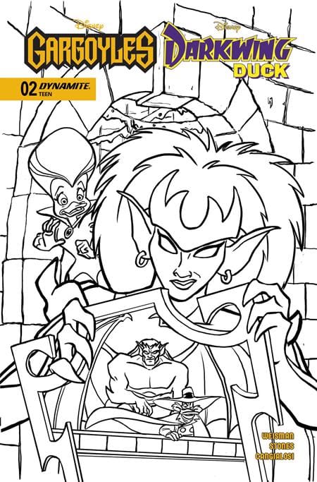 Dynamite Comic Books > Incentives GARGOYLES DARKWING DUCK #2 1:7 INCV CVR K TAD STONES LINE ART VAR 72513036250602111 PRH-72513036250602111