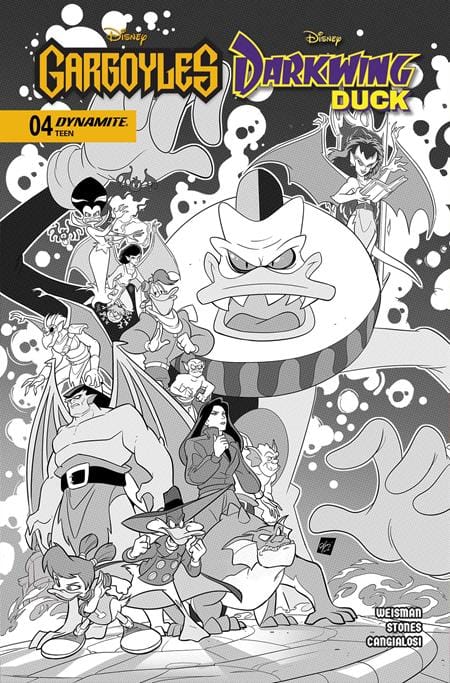 GARGOYLES/DARKWING DUCK #4 CVR E INC 1:10 CIRO CANGIALOSI LINE ART VAR