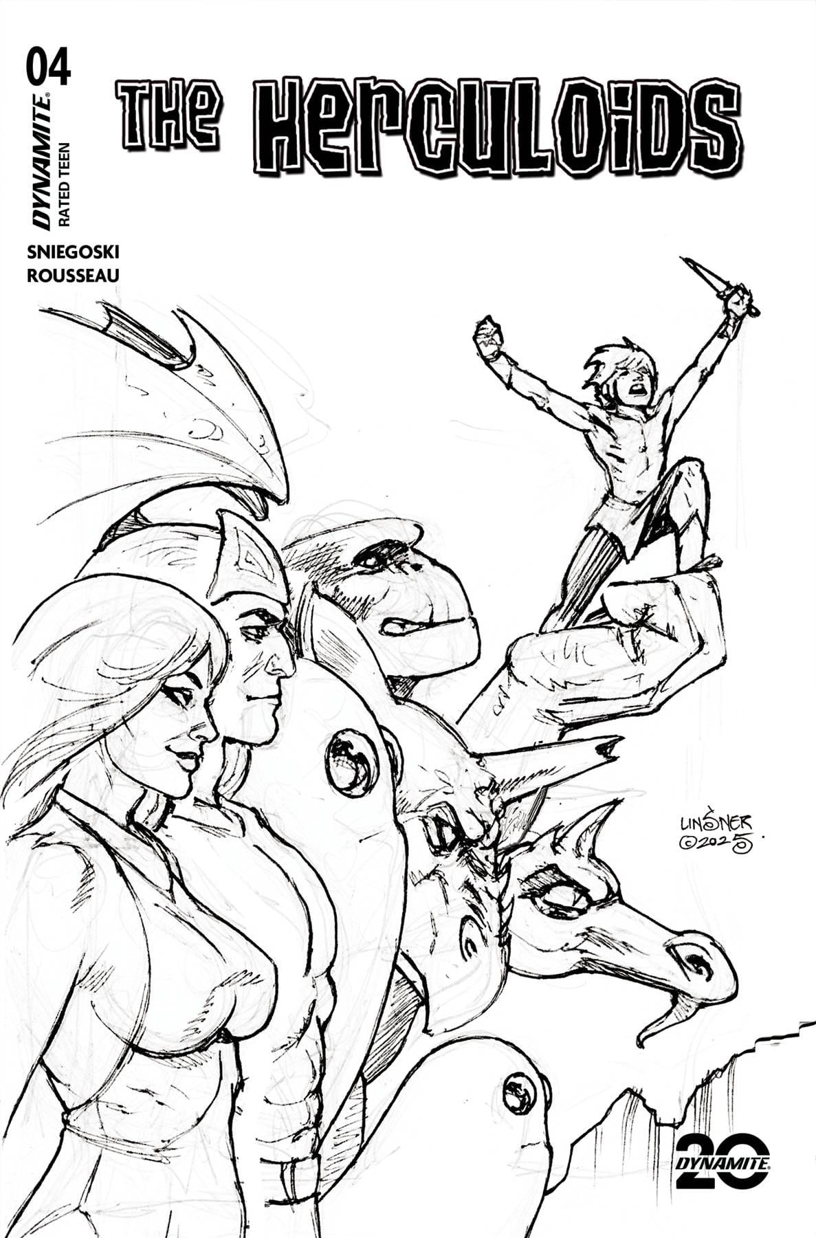 Dynamite Comic Books > Incentives HERCULOIDS #4 CVR G 1:10 INCV LINSNER LINE ART 72513035274304071 MAR250101