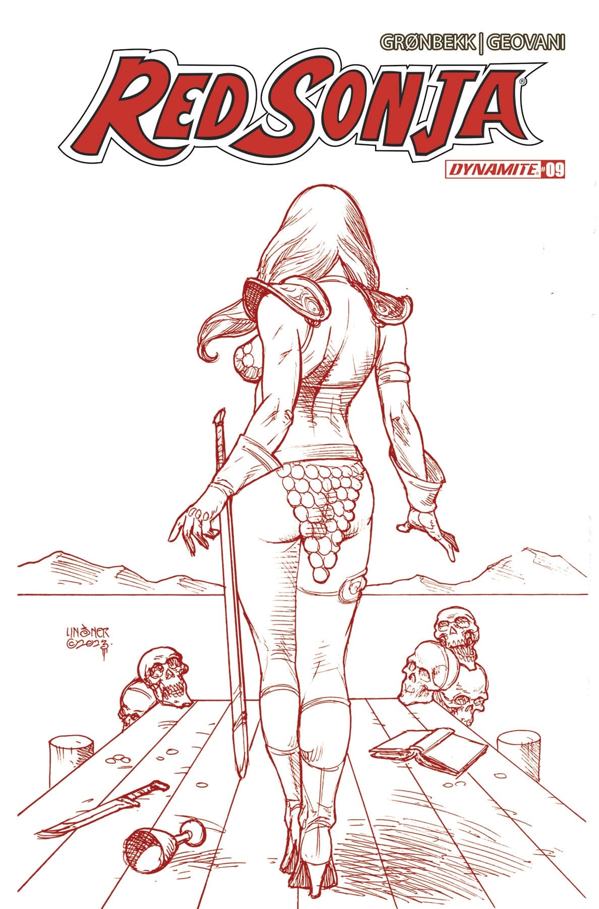 RED SONJA 2023 #9 CVR Q 1:10 FOC INCV LINSNER FIERY RED L