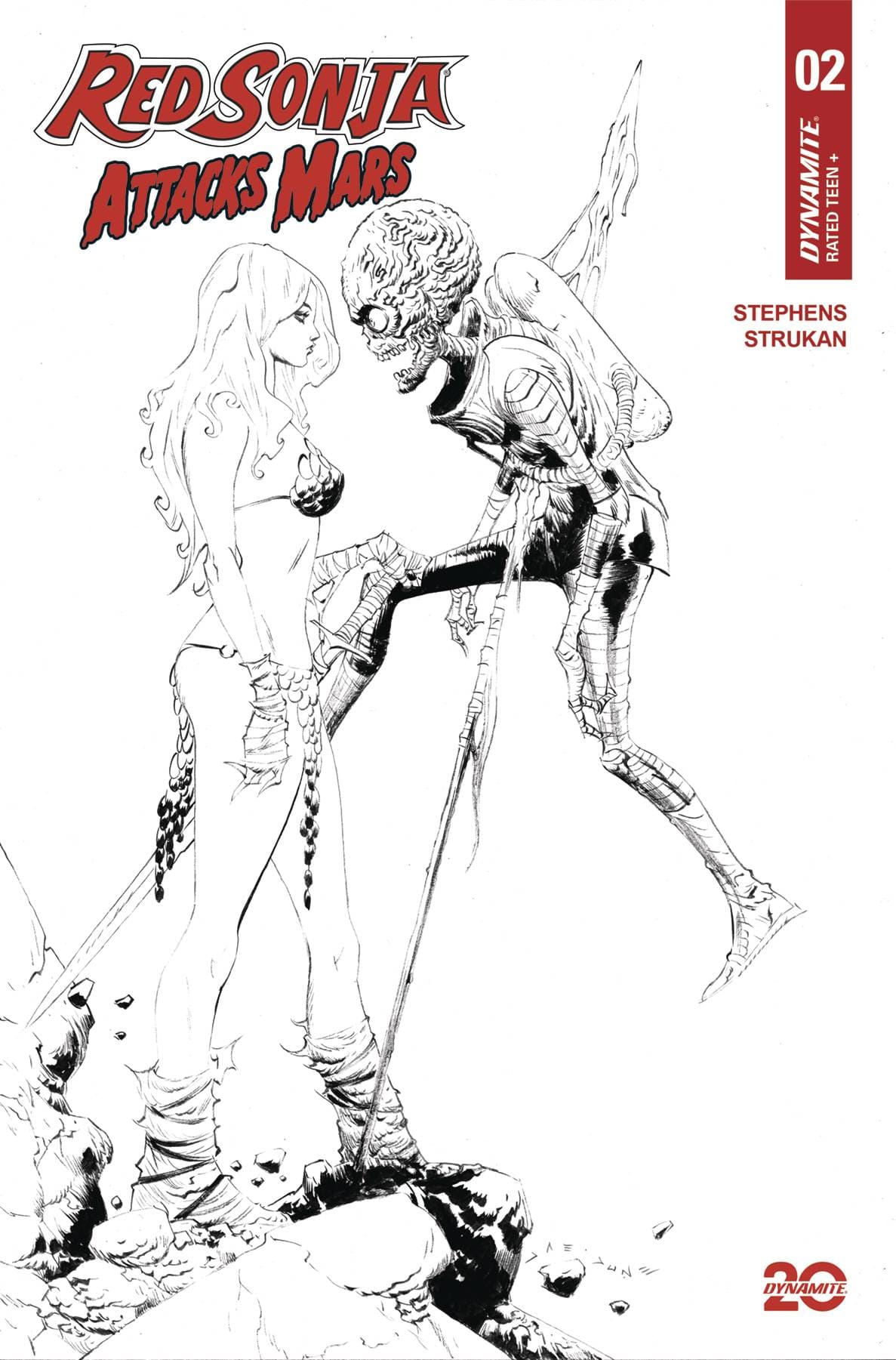 Dynamite Comic Books > Incentives RED SONJA ATTACKS MARS #2 CVR E 1:10 INCV LEE LINE ART 72513035355902051 FEB250211