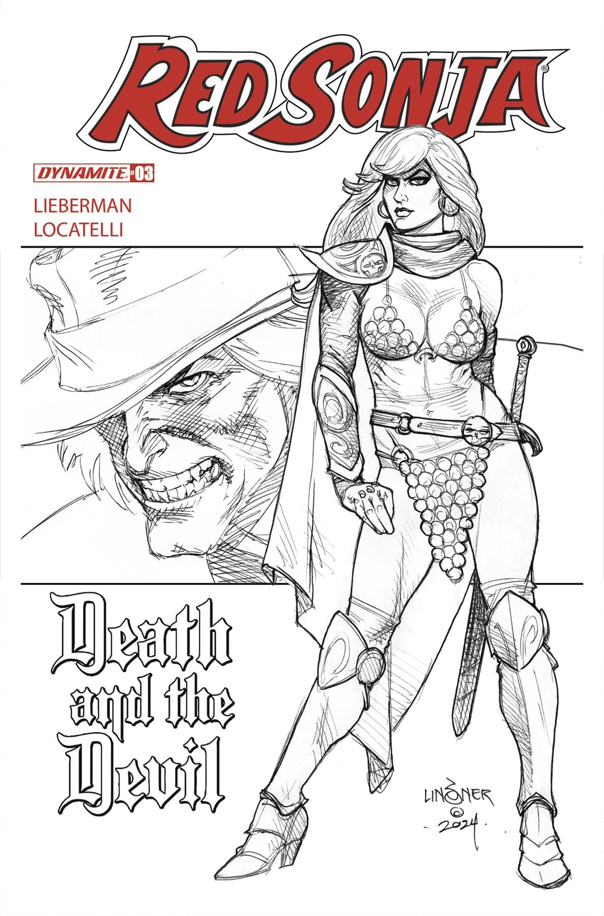 DYNAMITE Comic Books > Incentives RED SONJA DEATH AND THE DEVIL #3 CVR H 1:15 INCV LINSNER 72513034851703081 SEP240277