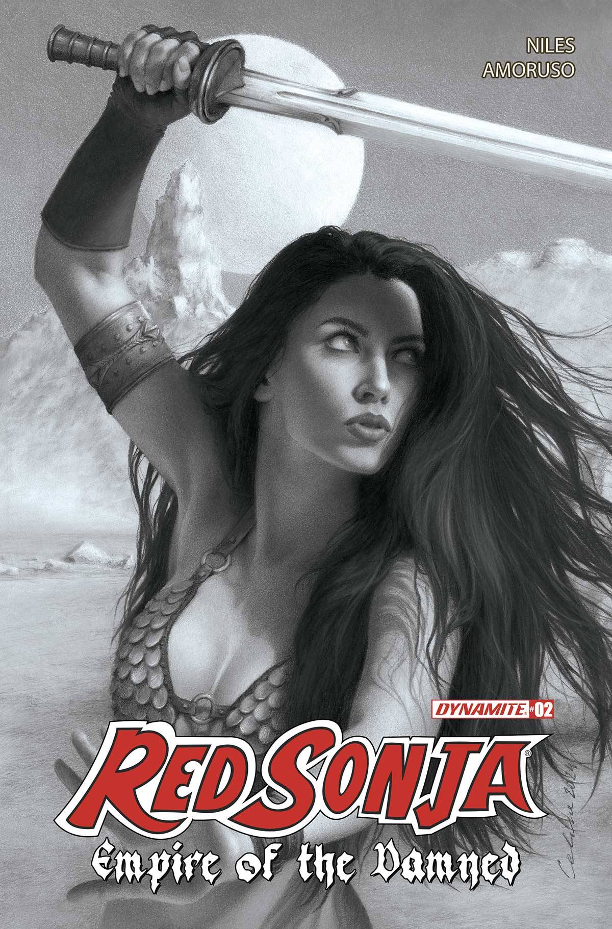 Dynamite Comic Books > Incentives RED SONJA EMPIRE DAMNED #2 CVR Q 1:7 FOC INCV CELINA B&W 72513034381902171 FEB249167