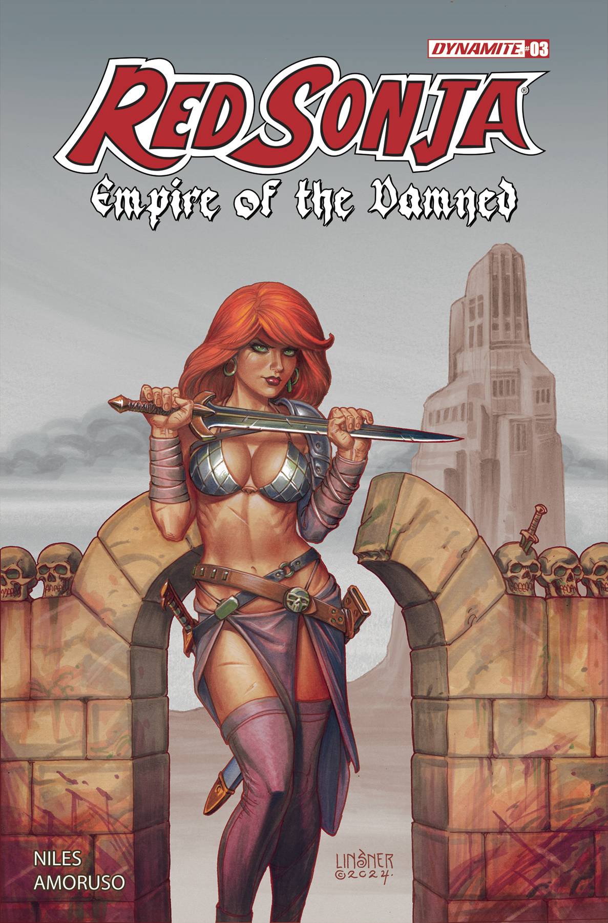 RED SONJA EMPIRE DAMNED #3 CVR G 1:10 INCV LINSNER FOIL