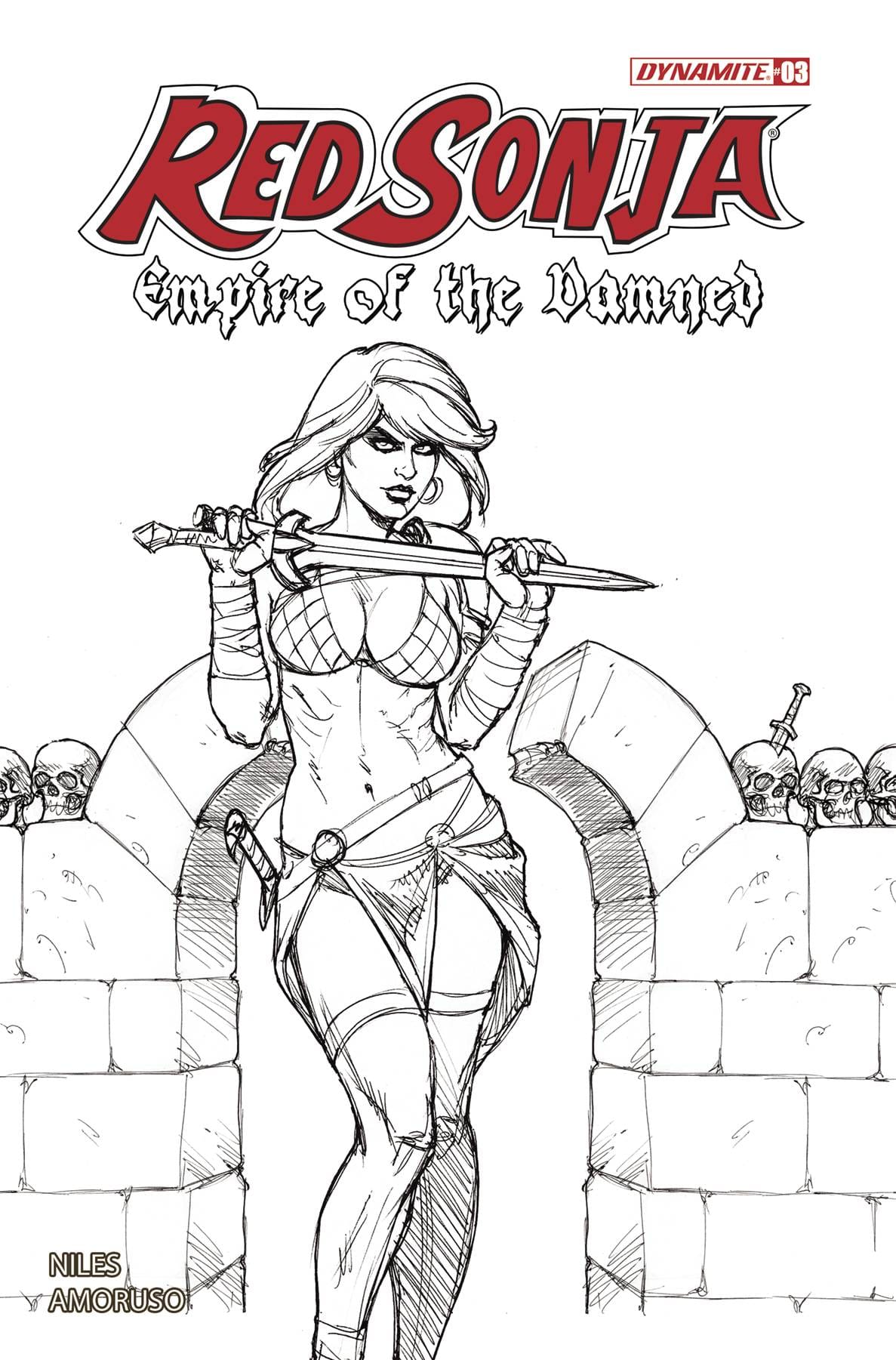 RED SONJA EMPIRE DAMNED #3 CVR K 1:15 INCV LINSNER LINE ART VAR