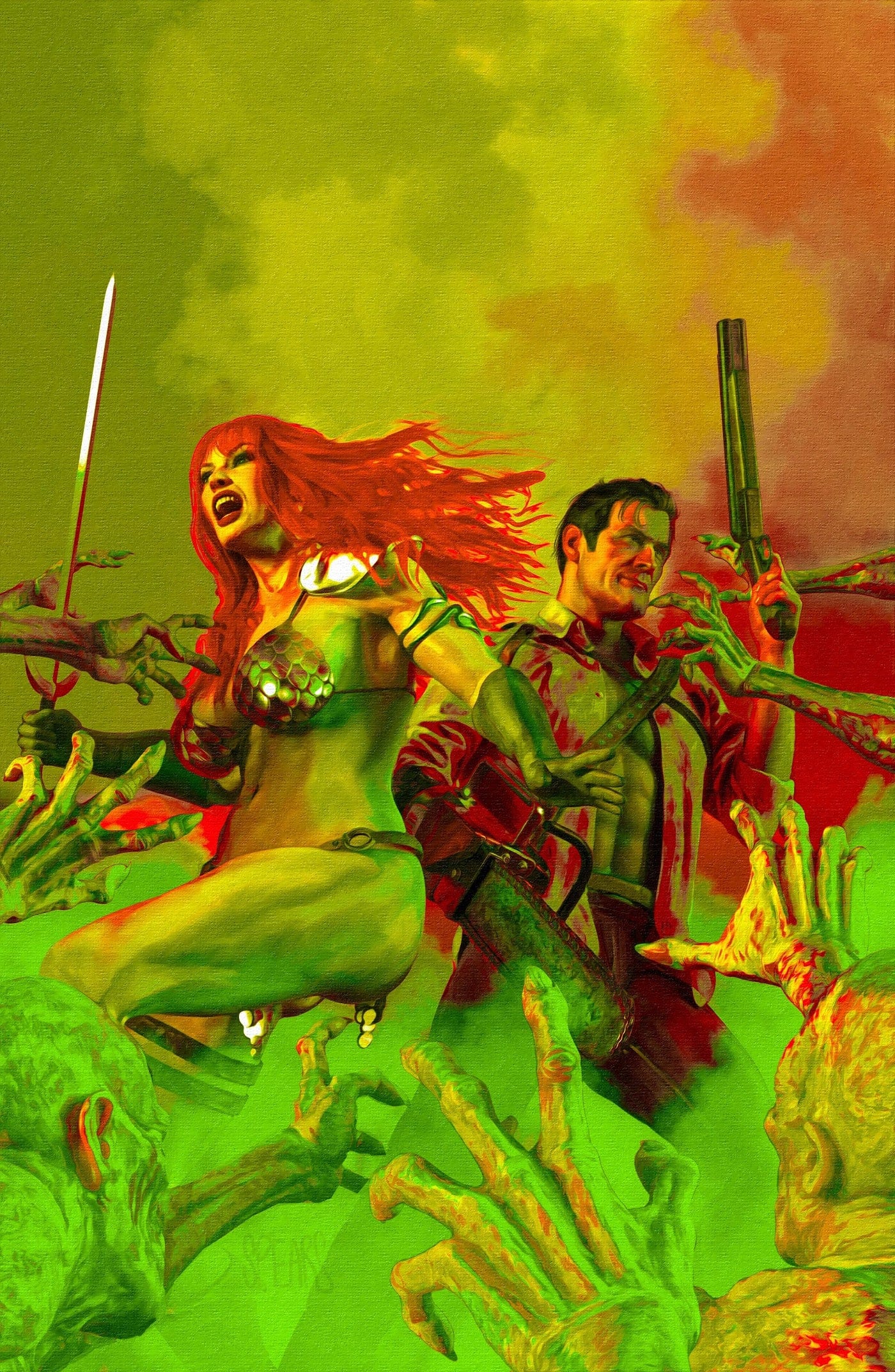 RED SONJA VS AOD #1 CVR W FOC 1:15 INCV SPEARS GREEN VIRGIN VAR