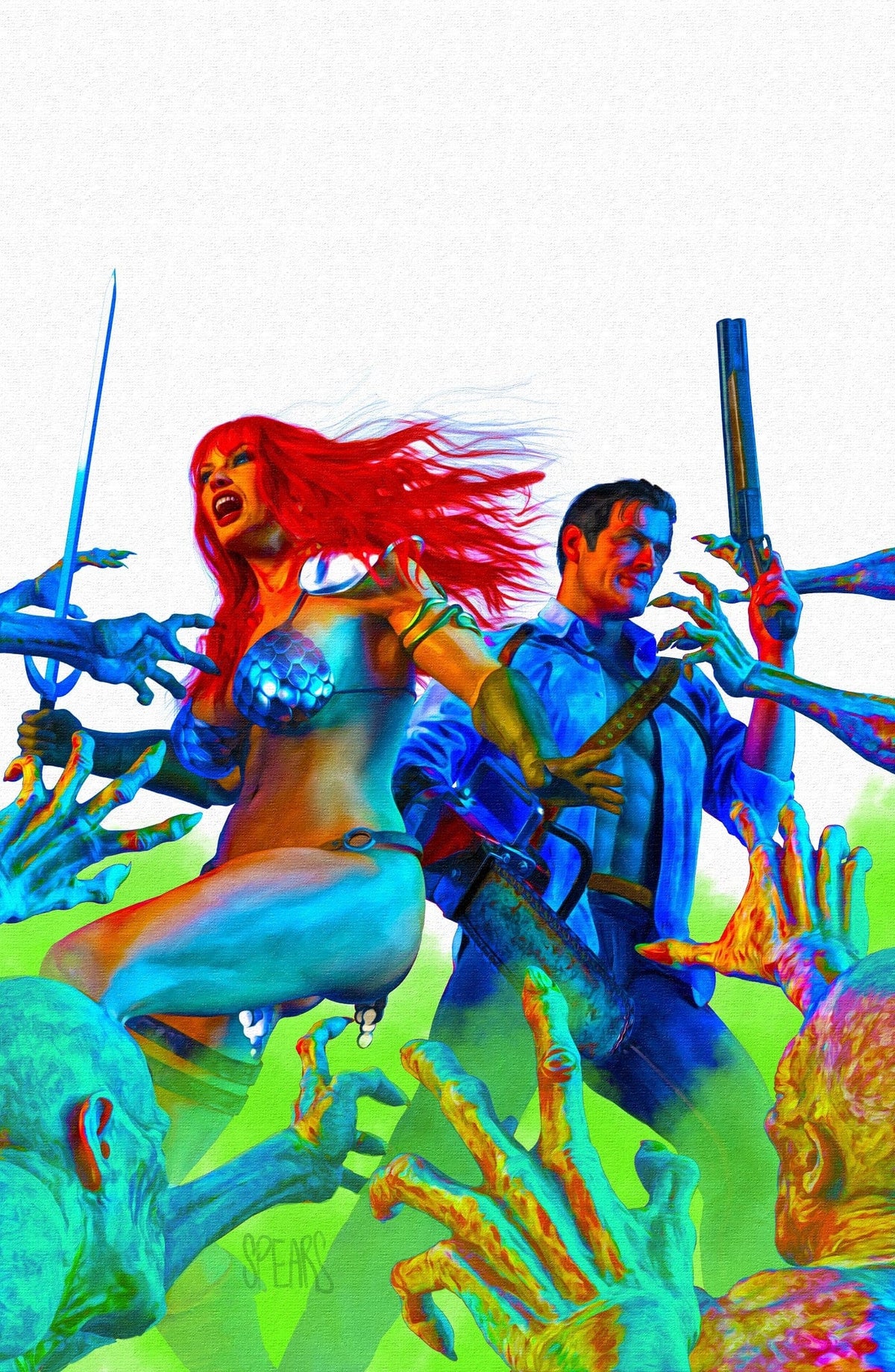 Dynamite Comic Books > Incentives RED SONJA VS AOD #1 CVR X FOC 1:20 INCV SPEARS WHITE VIRGIN 72513035478501241 JAN258457