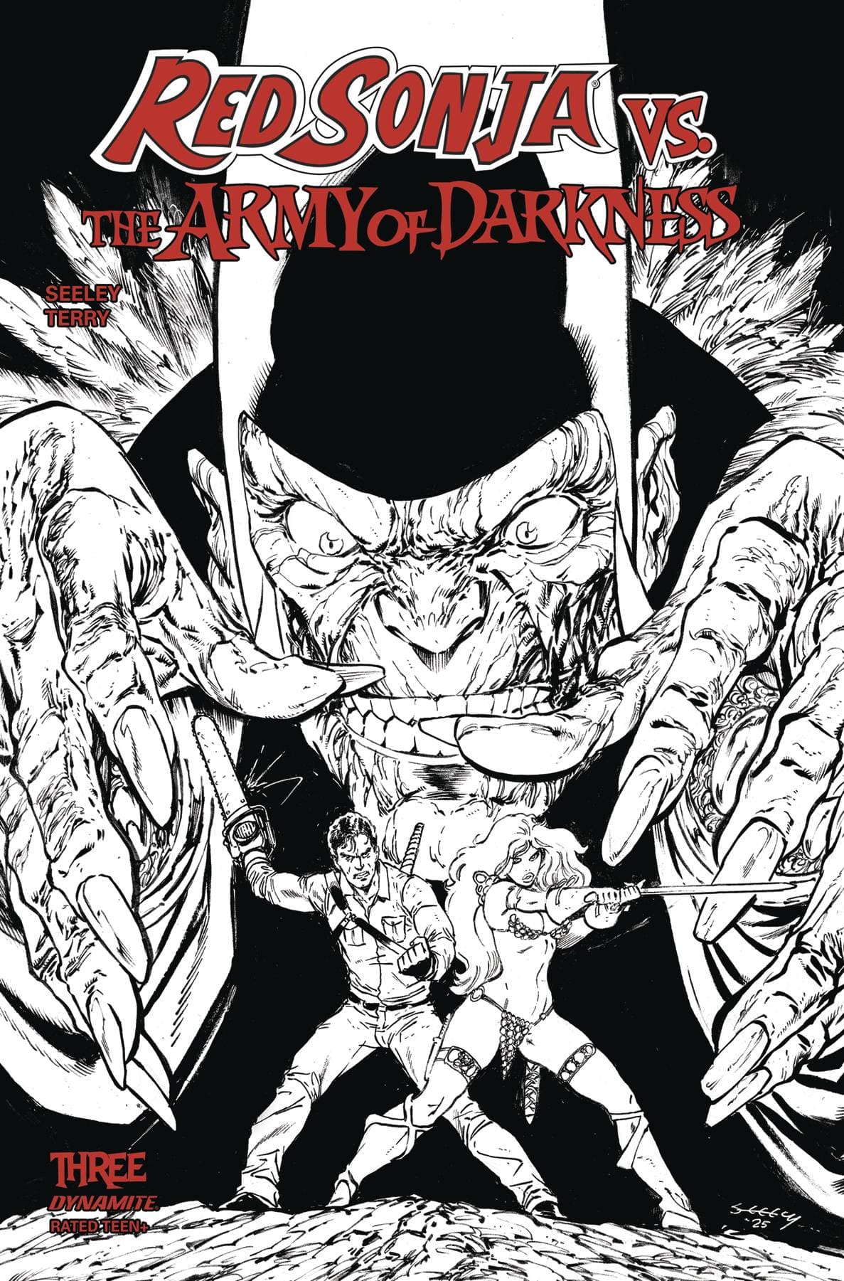 Dynamite Comic Books > Incentives RED SONJA VS AOD #3 CVR G 1:10 INCV SEELEY LINE ART 72513035478503071 APR250142