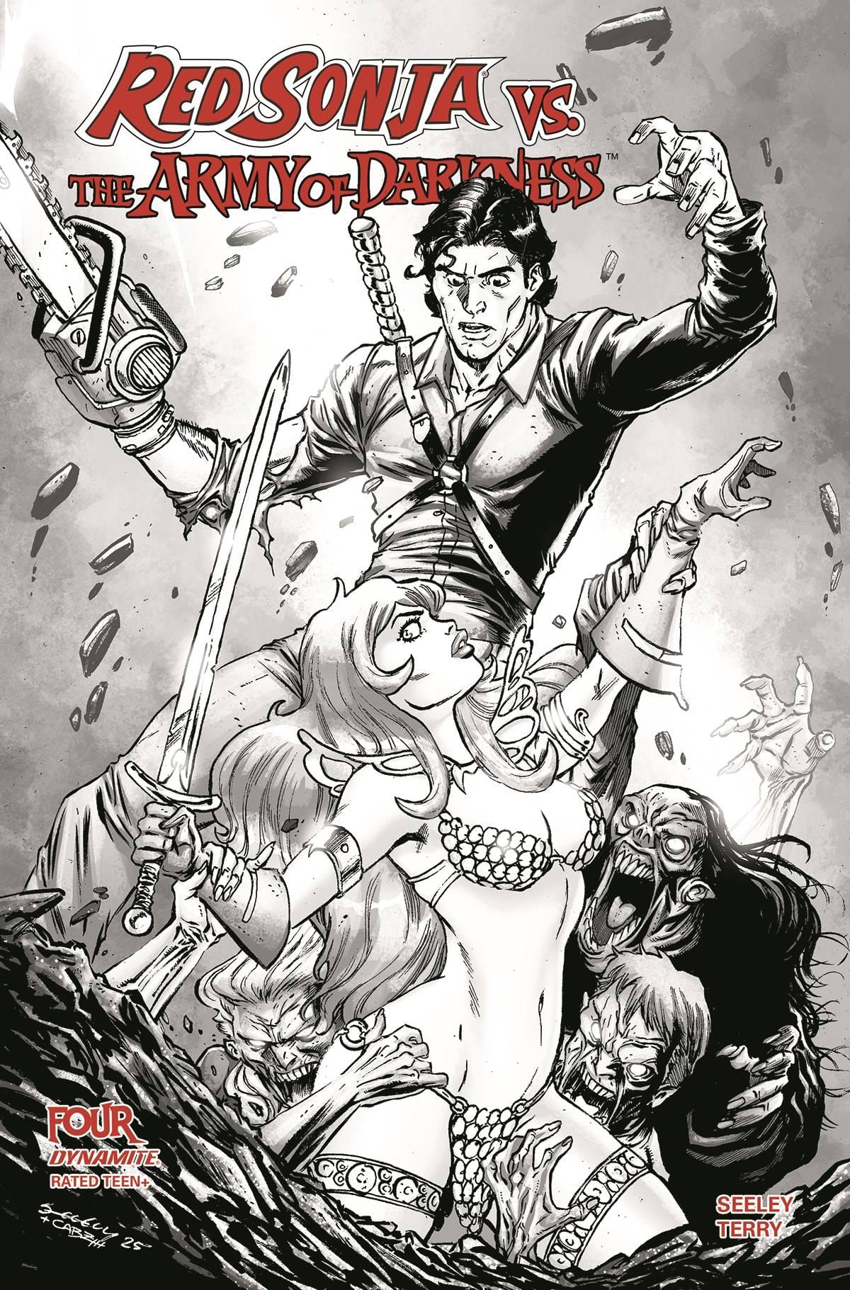 Dynamite Comic Books > Incentives RED SONJA VS AOD #4 CVR G 1:10 INCV SEELEY LINE ART 72513035478504071 MAY250119