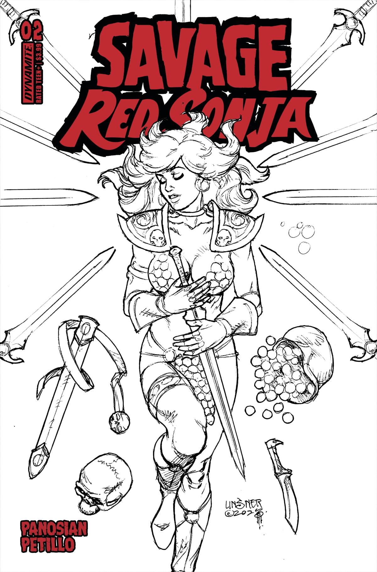 SAVAGE RED SONJA #2 CVR E 1:10 INCV LINSNER LINE ART