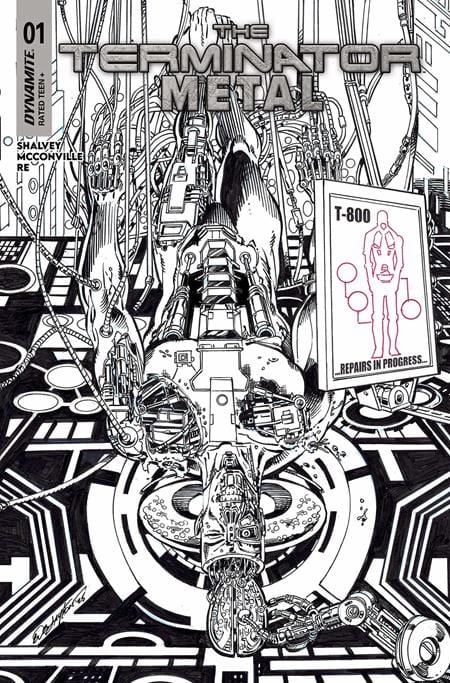 Dynamite Comic Books > Incentives TERMINATOR METAL #1 CVR M INC 1:5 BOB LAYTON LINE ART FOC BONUS VAR 72513035989601131 0825DE8374