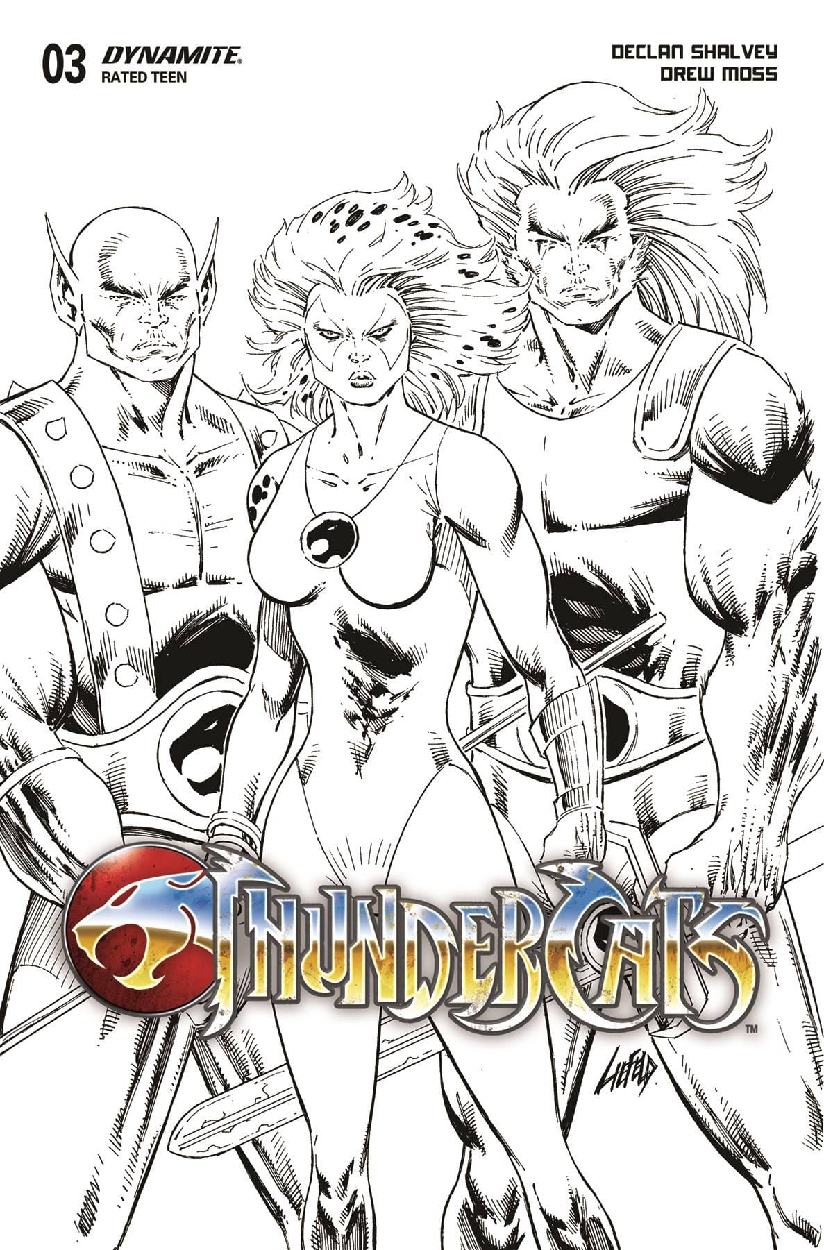 DYNAMITE Comic Books > Incentives THUNDERCATS #3 CVR Y 1:10 INCV LIEFELD B&W 72513034116703251 JAN249141