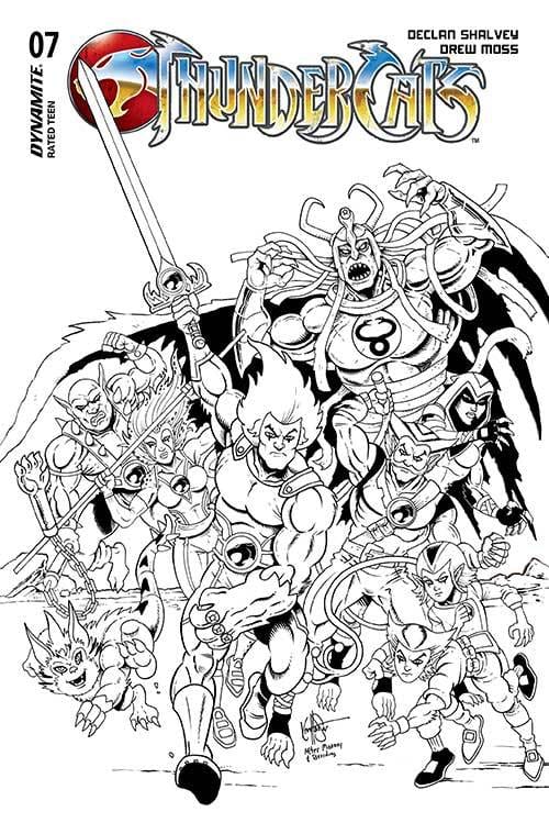 DYNAMITE Comic Books > Incentives THUNDERCATS #7 CVR V 1:7 FOC INCV HAESER B&W 72513034116707221