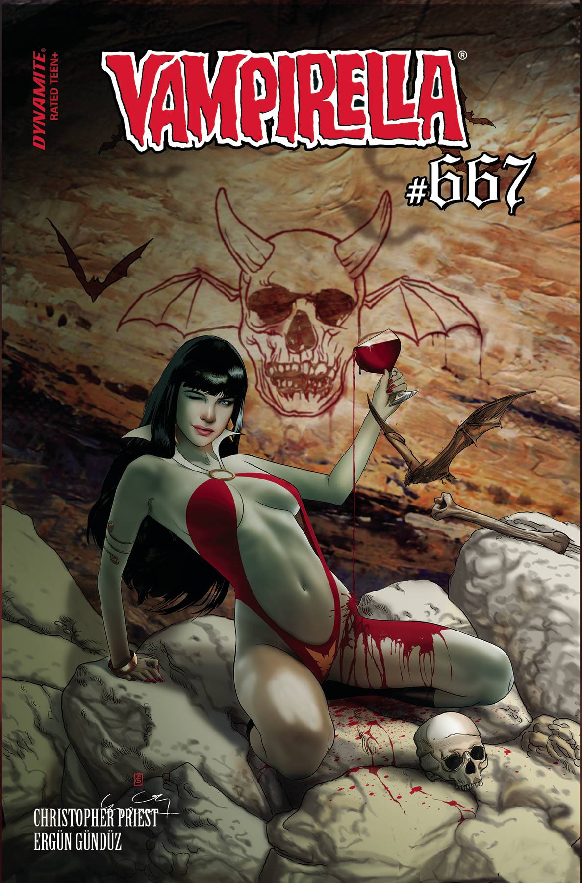 DYNAMITE Comic Books > Incentives VAMPIRELLA #667 CVR F 1:7 INCV GUNDUZ ORIGINAL 72513034120467061 JAN240175