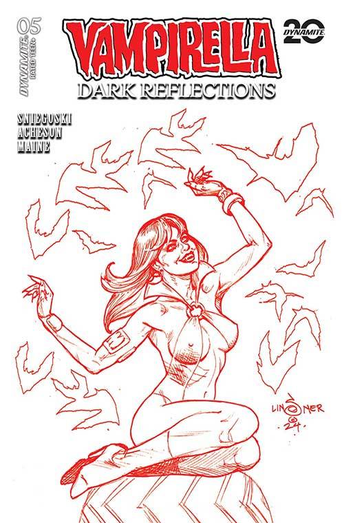 DYNAMITE Comic Books > Incentives VAMPIRELLA DARK REFLECTIONS #5 CVR R 1:11 FOC LINSNER RED 72513034587505181