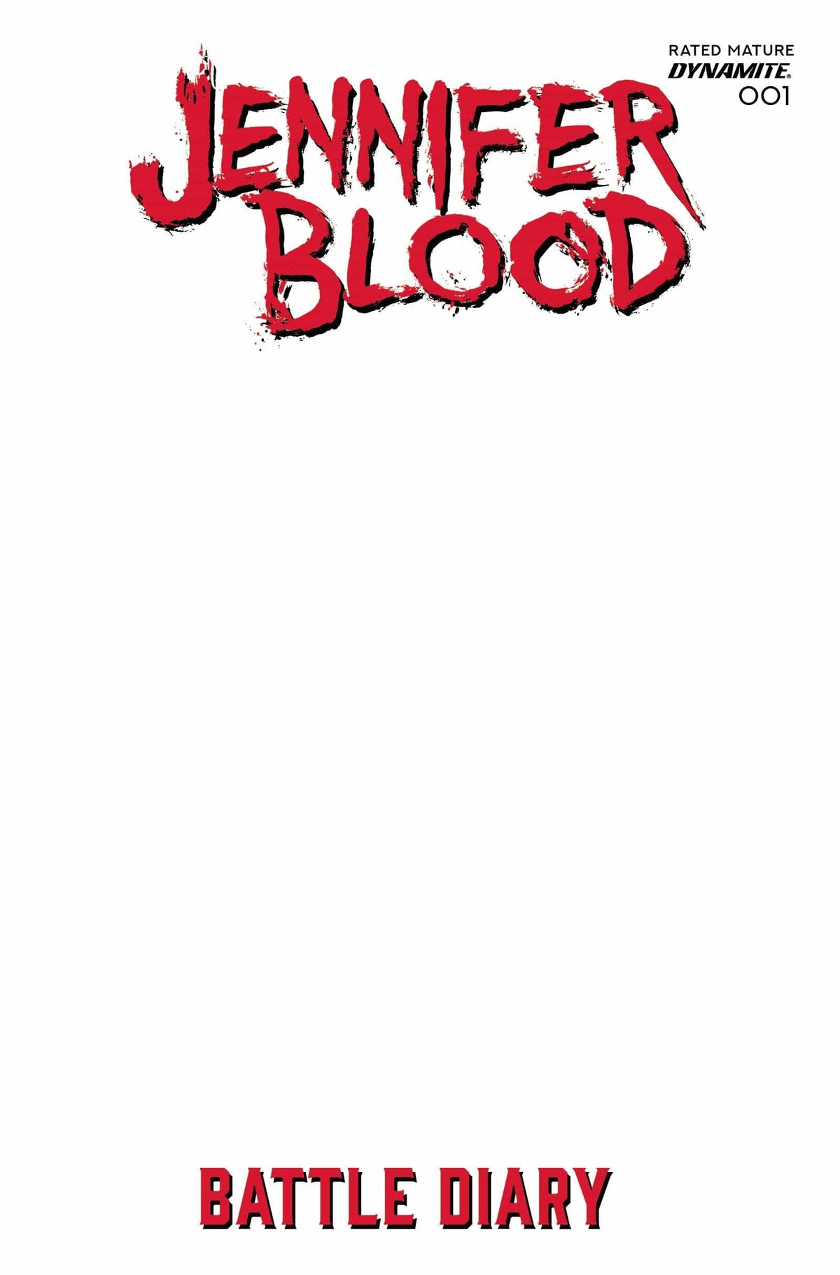 Dynamite Comic Books JENNIFER BLOOD BATTLE DIARY #1 CVR D BLANK AUTHENTIX (MR) 72513033810501041 OCT230250