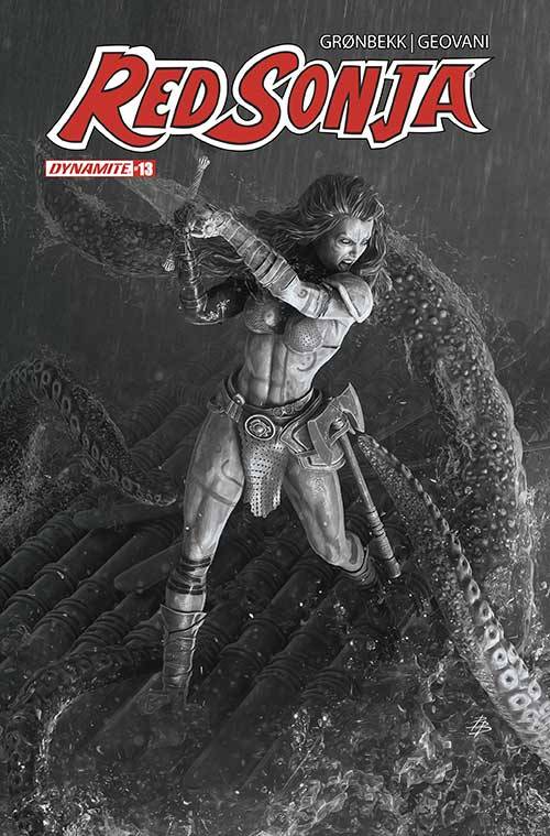 DYNAMITE Comic Books RED SONJA 2023 #13 CVR O FOC 1:10 BJORN BARENDS B&W 72513033135913151 STL341110