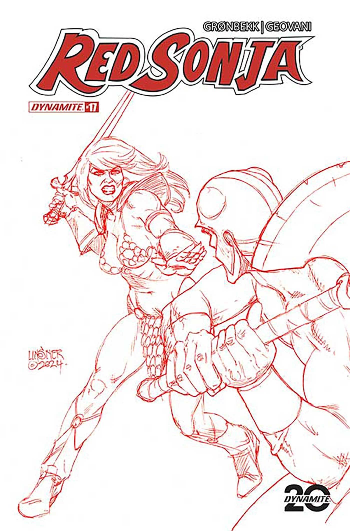 RED SONJA 2023 #17 CVR P 1:10 FOC INCV LINSNER FIERY RED