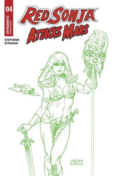 DYNAMITE Comic Books RED SONJA ATTACKS MARS #4 (OF 4) CVR K INC 1:7 JOSEPH MICHEAL LINSNER MARTIAN GREEN LINE ART VAR 72513035355904111 0525DE921
