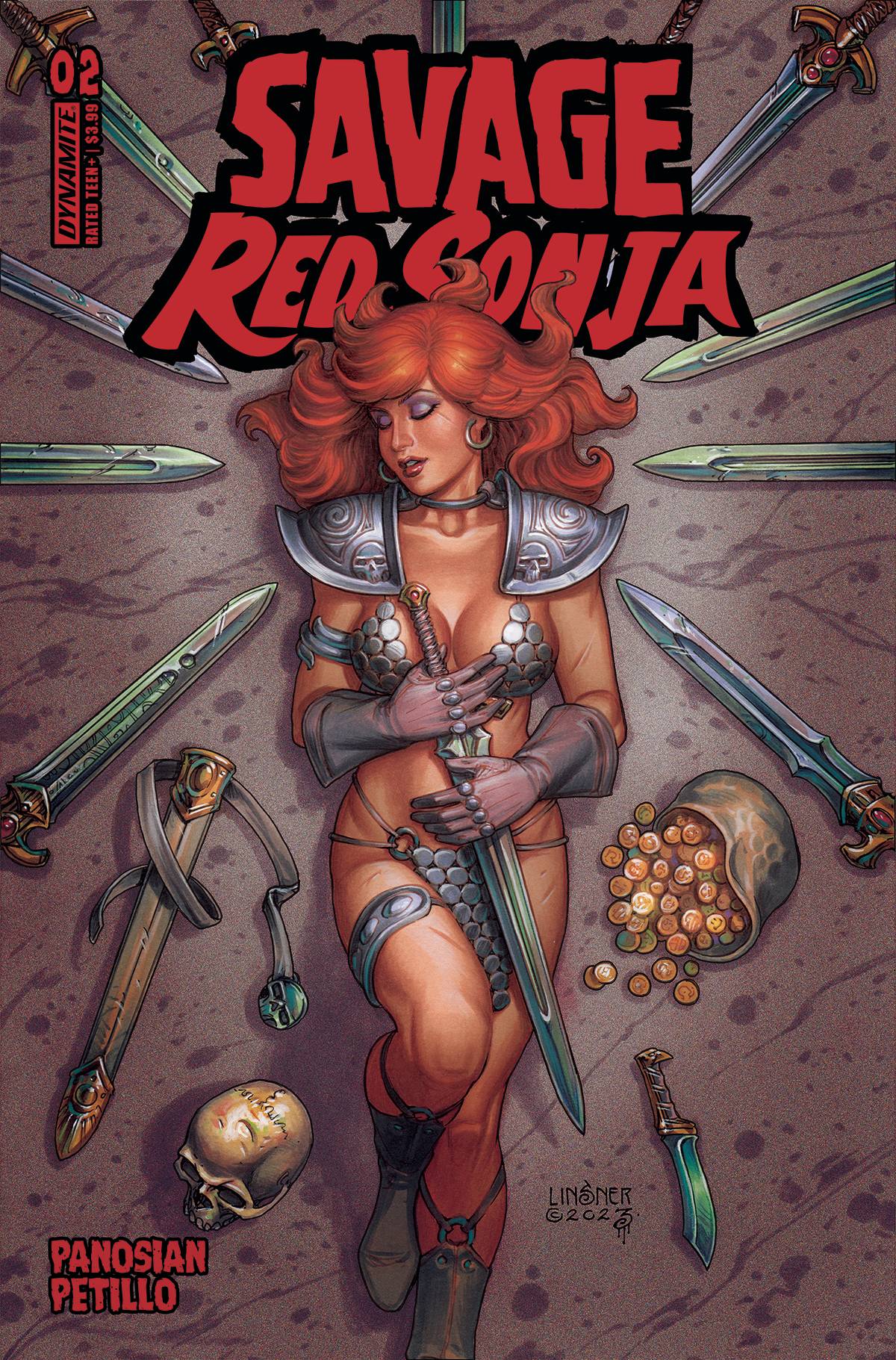 Dynamite Comic Books SAVAGE RED SONJA #2 CVR C LINSNER 72513033601902031 OCT230268