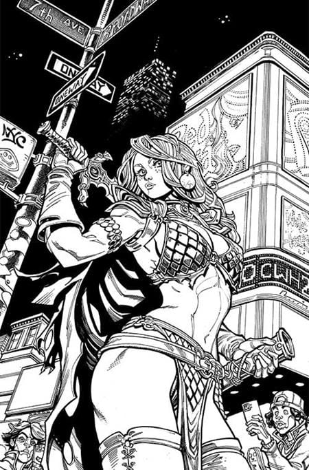 DYNAMITE Comic Books SONJA REBORN #1 CVR Q 1:15 INC CHAD HARDIN LINE ART VIRGIN VAR 72513035800401171 0725DE1055