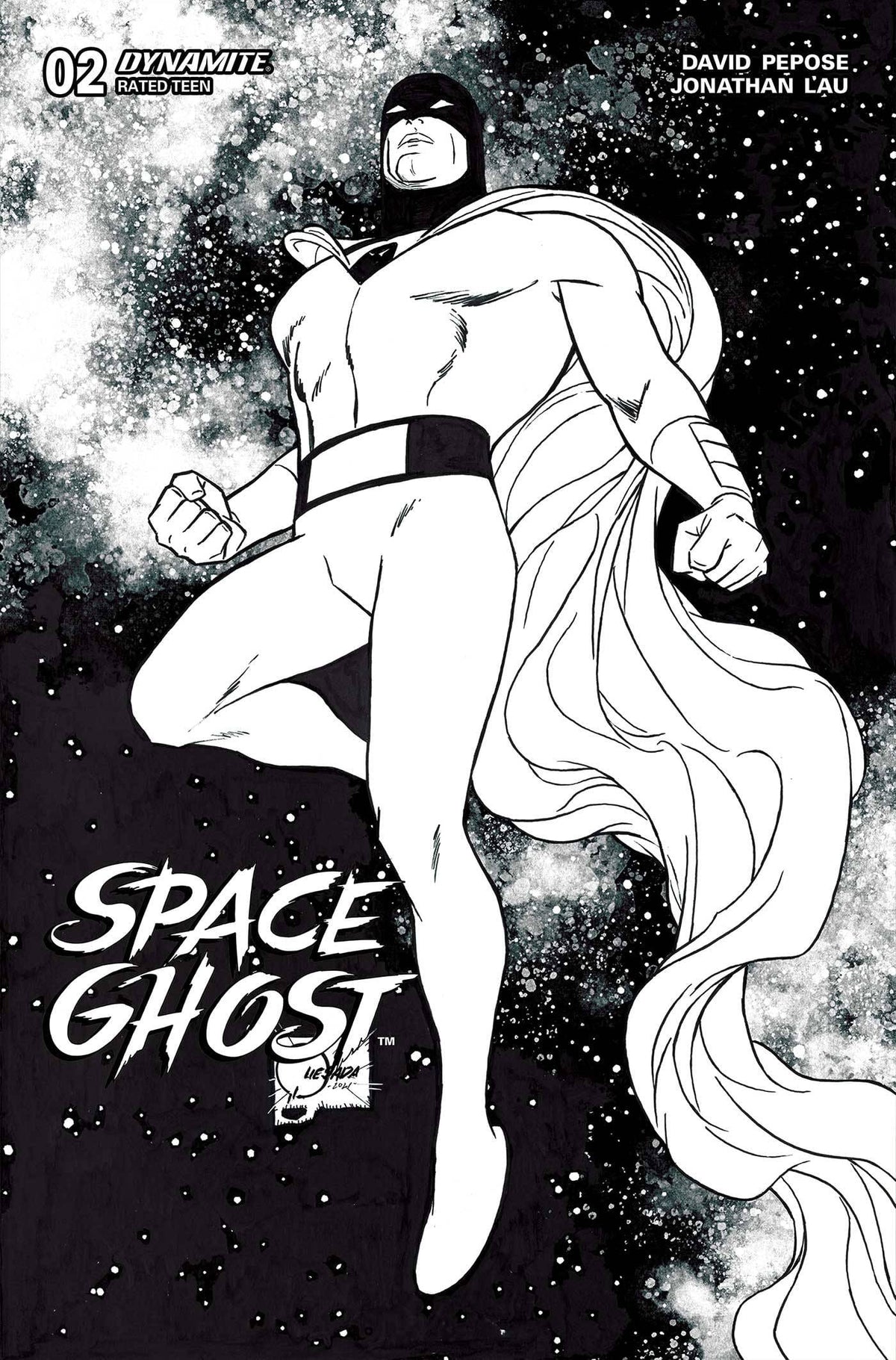 Dynamite Comic Books SPACE GHOST #2 CVR U FOC QUESADA B&W ORIGINAL 72513034479302211 MAR248405