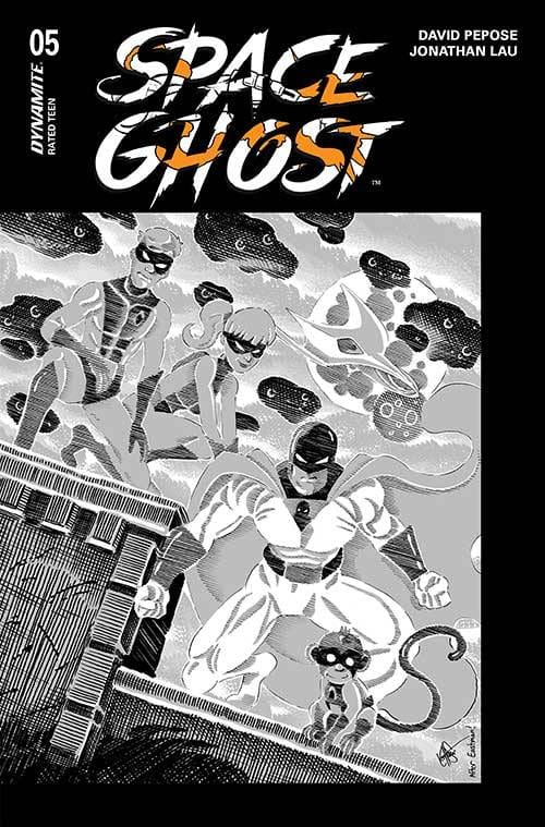 DYNAMITE Comic Books SPACE GHOST #5 CVR Q 7 COPY FOC INCV HAESER B&W 72513034479305171 STL342684