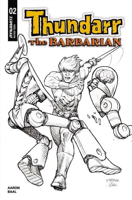 Dynamite Comic Books THUNDARR THE BARBARIAN #2 CVR L JOSEPH MICHAEL LINSNER LINE ART VAR 72513036251302121 1225DE8250