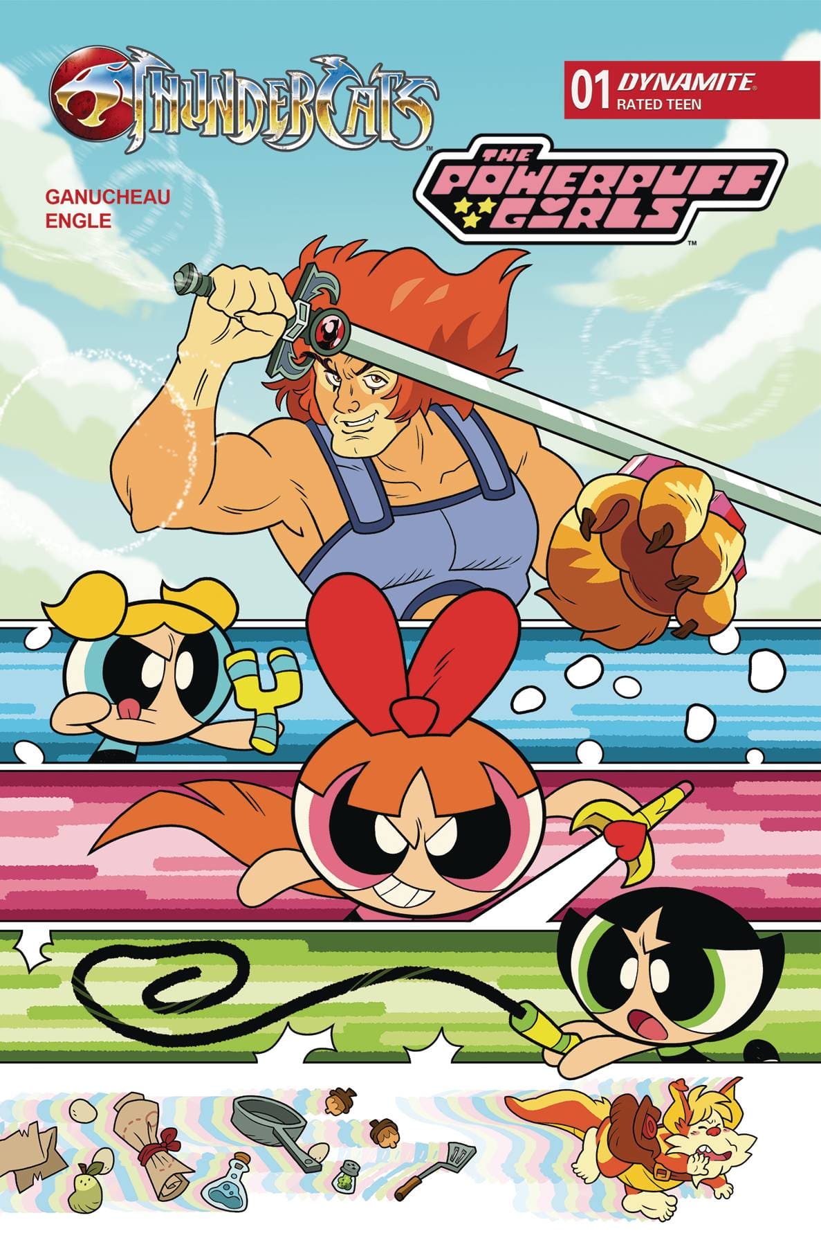 Dynamite Comic Books THUNDERCATS POWERPUFF GIRLS #1 CVR B ENGLE 72513035569001021 APR250011
