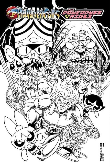 DYNAMITE Comic Books THUNDERCATS POWERPUFF GIRLS #1 CVR O INC 1:5 KEN HAESER LINE ART FOC BONUS VAR 72513035569001151 0625DE769
