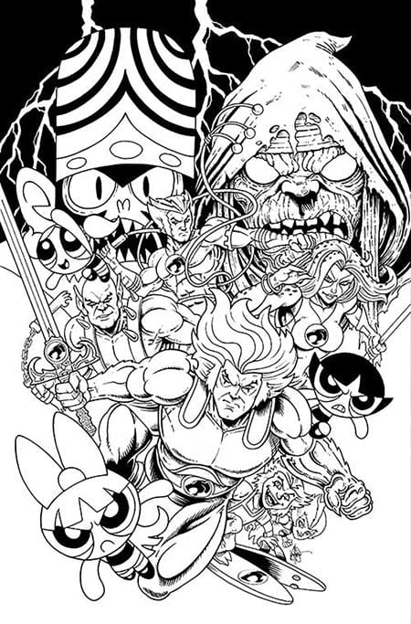 DYNAMITE Comic Books THUNDERCATS POWERPUFF GIRLS #1 CVR Q INC 1:10 KEN HAESER LINE ART VIRGIN FOC BONUS VAR 72513035569001171 0625DE771