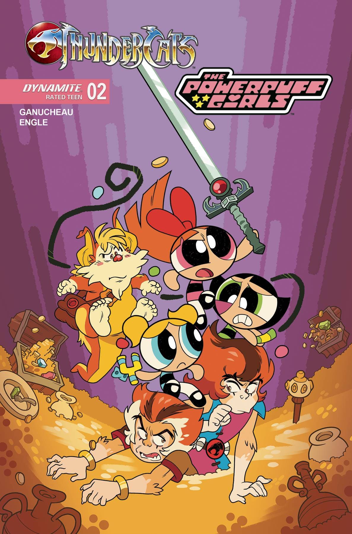 Dynamite Comic Books THUNDERCATS POWERPUFF GIRLS #2 CVR B ENGLE 72513035569002021 MAY250056