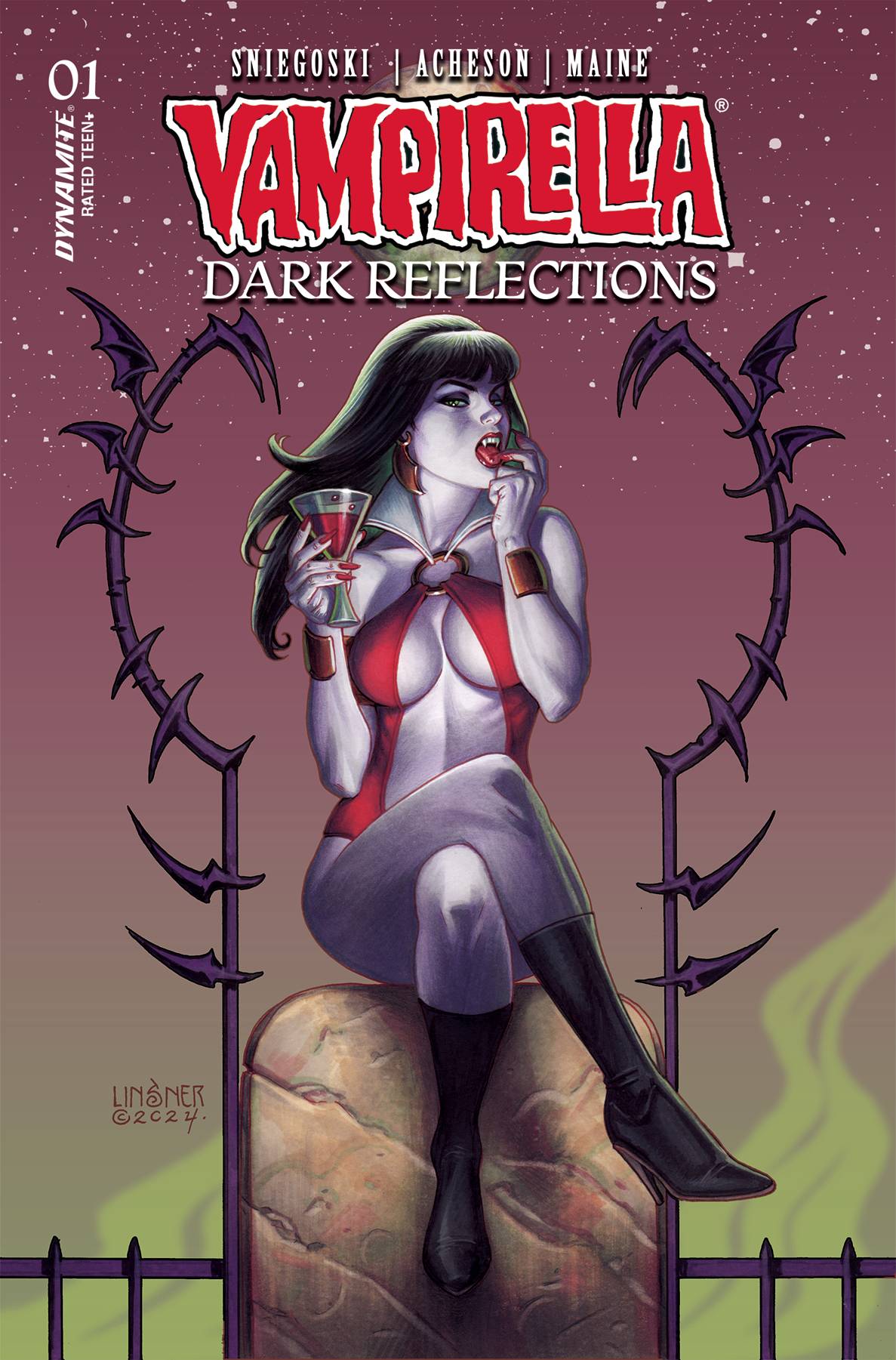 DYNAMITE Comic Books VAMPIRELLA DARK REFLECTIONS #1 CVR C LINSNER 72513034587501031 APR240135